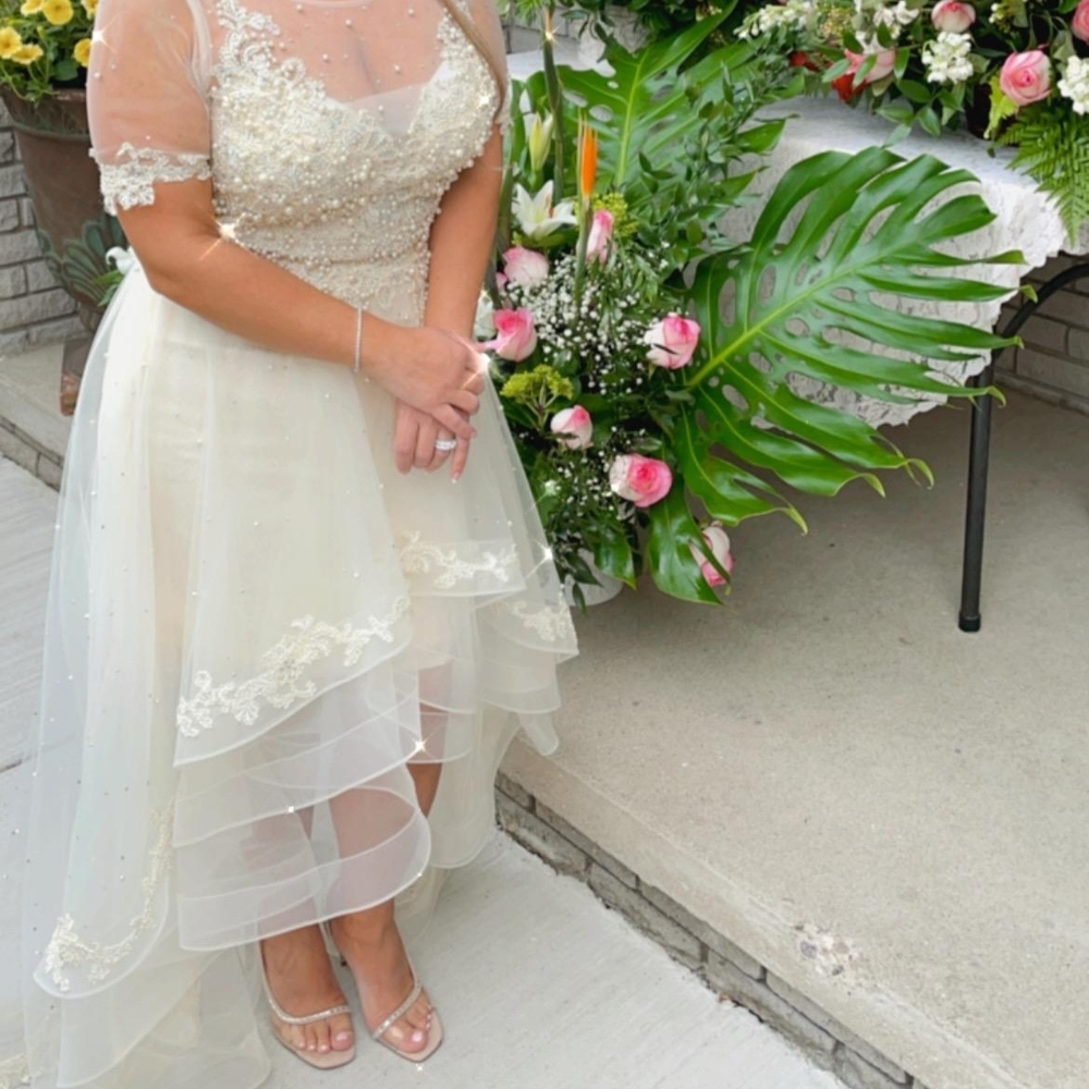 Elegant Cream Layered Dress